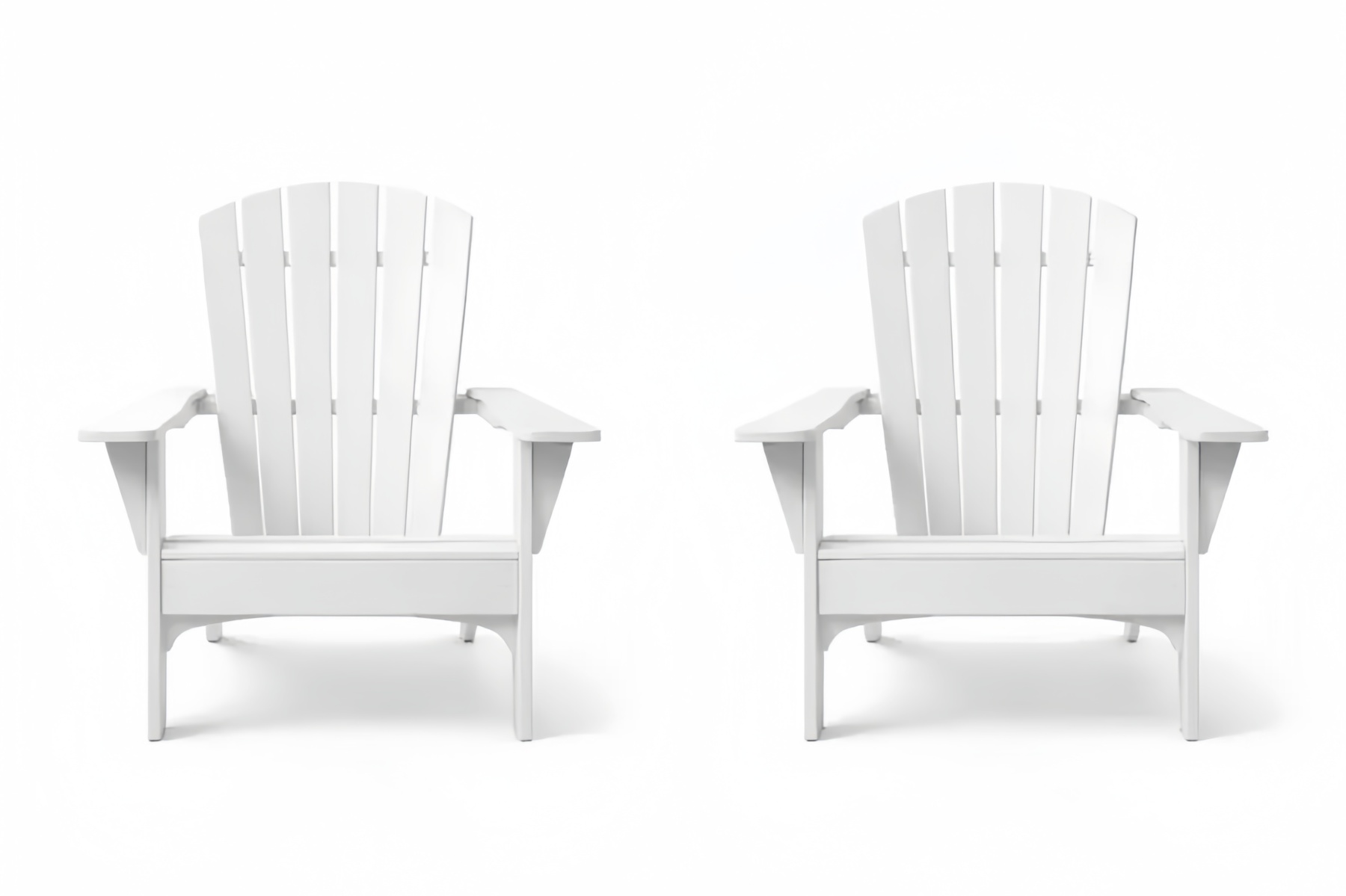 Set di 2 Sedie Adirondack da Esterno in Polietilene Bianco