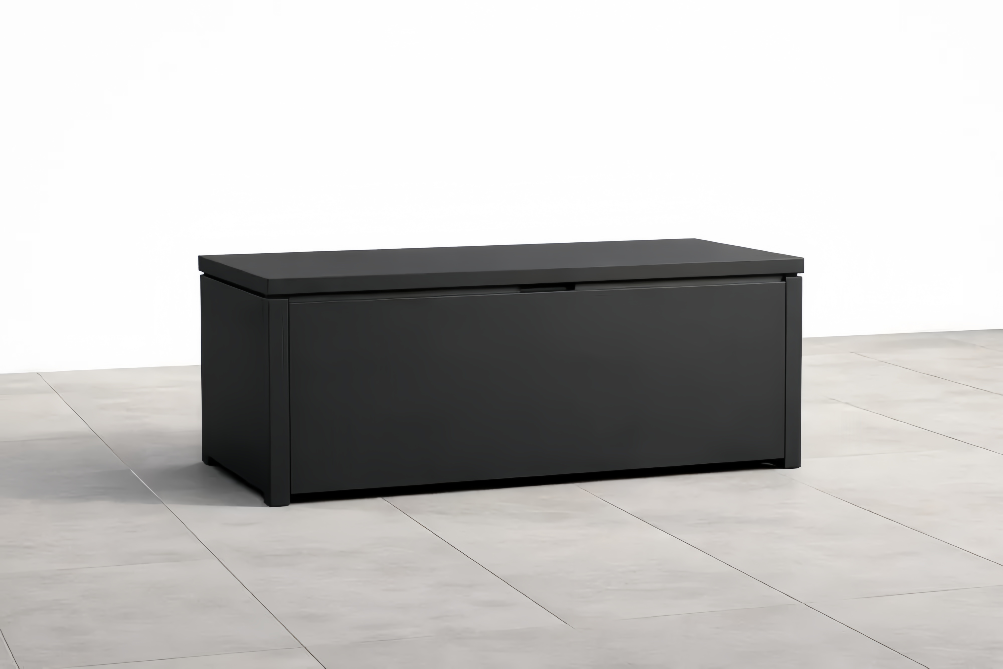 Contenitore da Esterno in Acciaio Nero 120x50x46 cm(Lu×L×H)