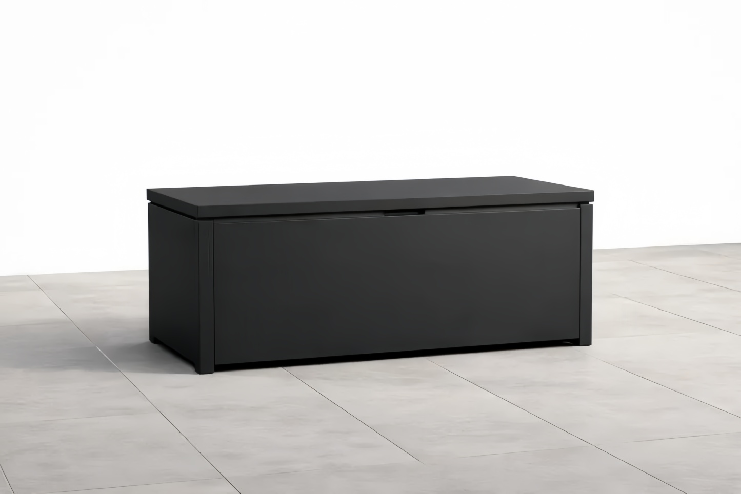 Contenitore da Esterno in Acciaio Nero 120x50x46 cm(Lu×L×H)