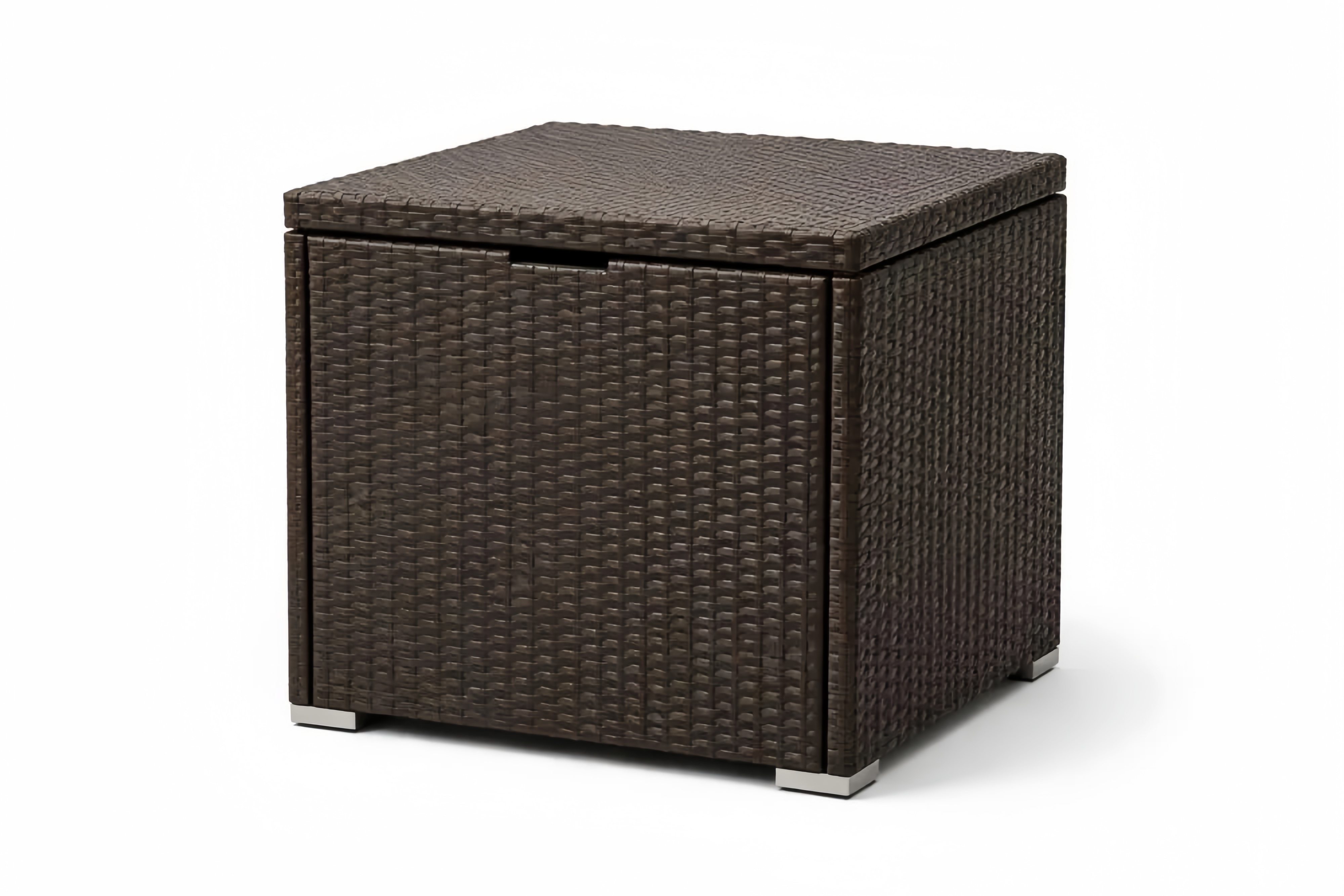 Contenitore da Esterno Quadrato in Rattan Sintetico Marrone