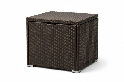 Contenitore da Esterno Quadrato in Rattan Sintetico Marrone