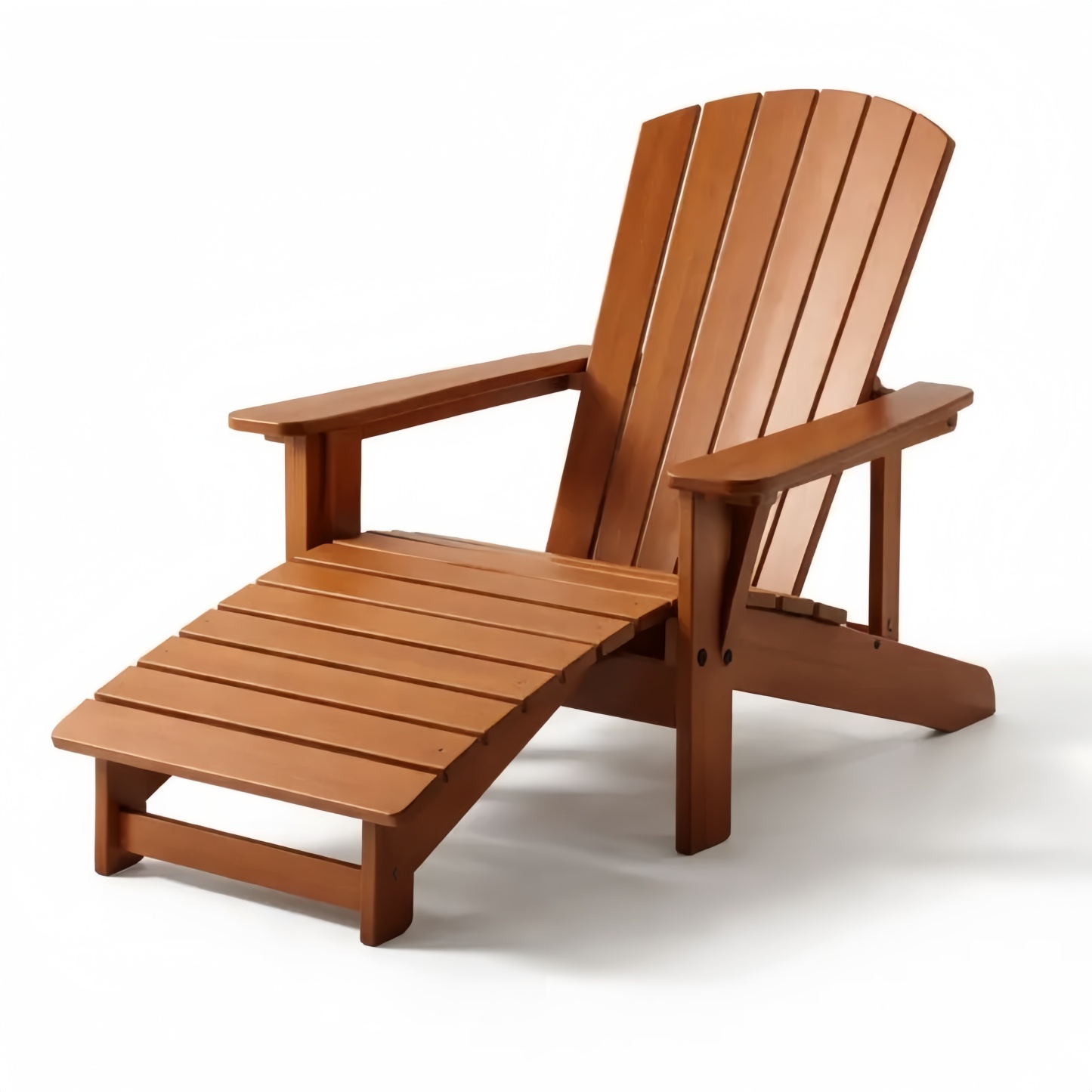 Sedia Adirondack in Legno Massello con Poggiapiedi Marrone