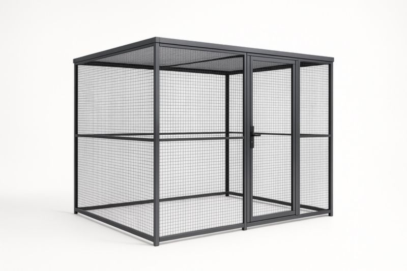 Volière en acier Noir 200x150x180 cm(L×l×H)