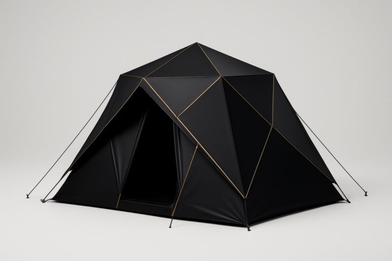 Tente géodésique extérieure en polyester noir