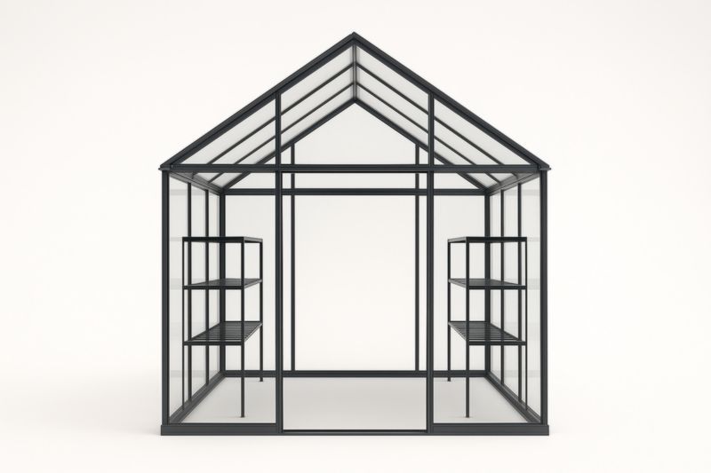 Serre en Aluminium et Verre Trempé Noir 300x200x250 cm(L×l×H)