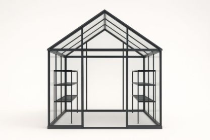 Serre en Aluminium et Verre Trempé Noir 300x200x250 cm(L×l×H)