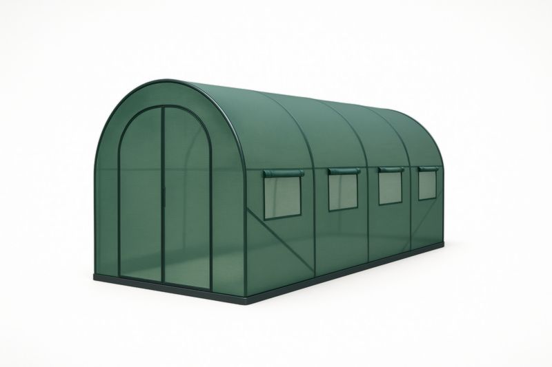 Serre Tunnel en Acier et Polyéthylène Vert 300x200x200cm(L×l×H)