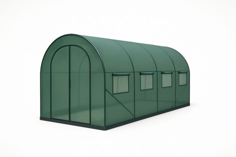Serre Tunnel en Acier et Polyéthylène Vert 300x200x200cm(L×l×H)