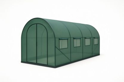Serre Tunnel en Acier et Polyéthylène Vert 300x200x200cm(L×l×H)
