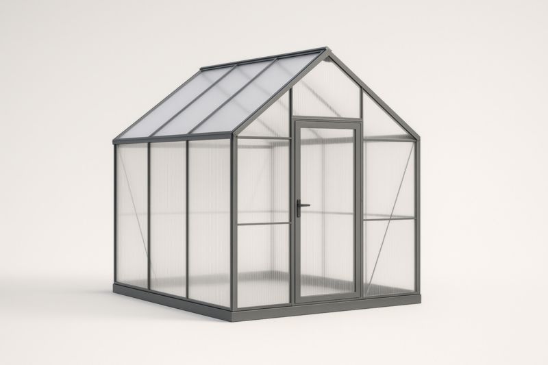 Serre de Jardin en Polycarbonate et Aluminium Argenté 250x200x200 cm(L×l×H)