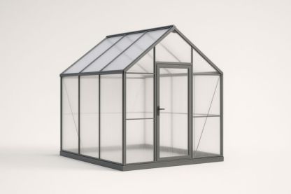 Serre de Jardin en Polycarbonate et Aluminium Argenté 250x200x200 cm(L×l×H)