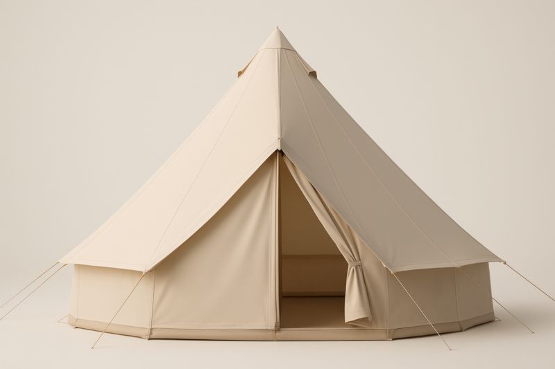 Tente en toile de coton beige conique