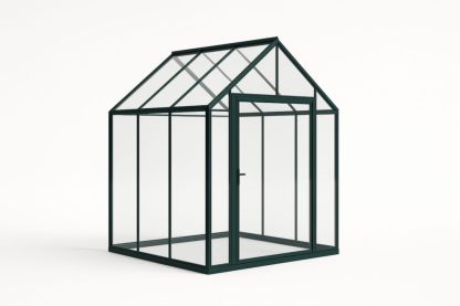 Serre de Jardin Aluminium Noir Verre Trempé 200x200x200 cm