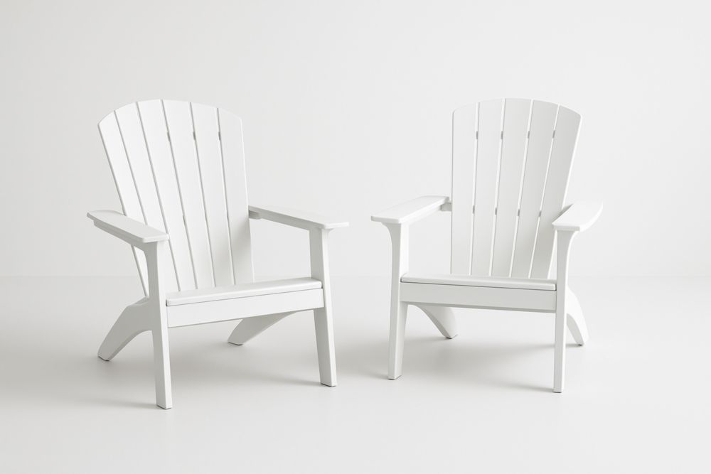 Set di Due Sedie Adirondack in Plastica Bianco-Casavellor