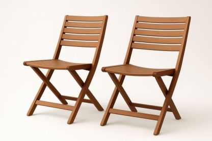 Set di 2 Sedie Pieghevoli in Legno Marrone-Lightanivo