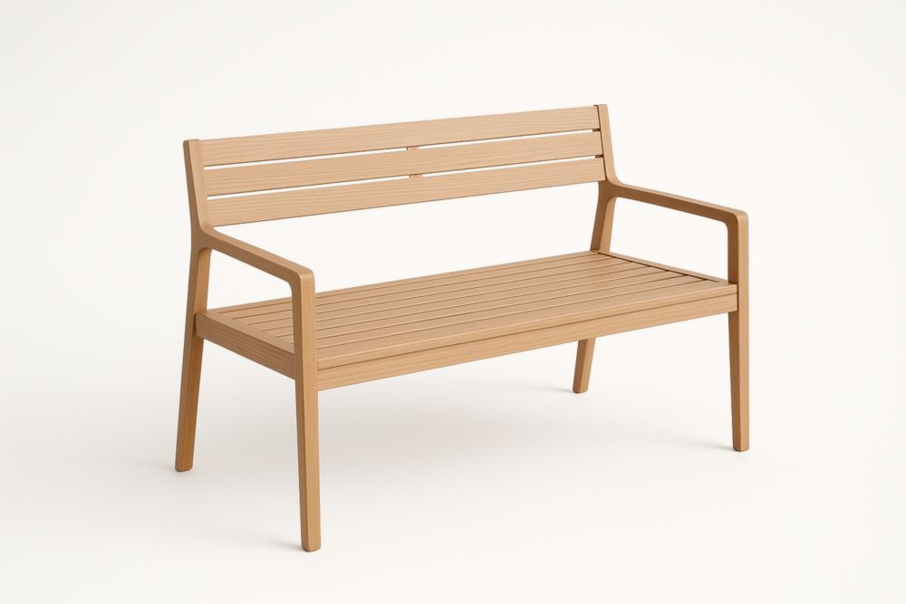 Panchina in Legno per Esterno con Design a Doghe-Lightanivo