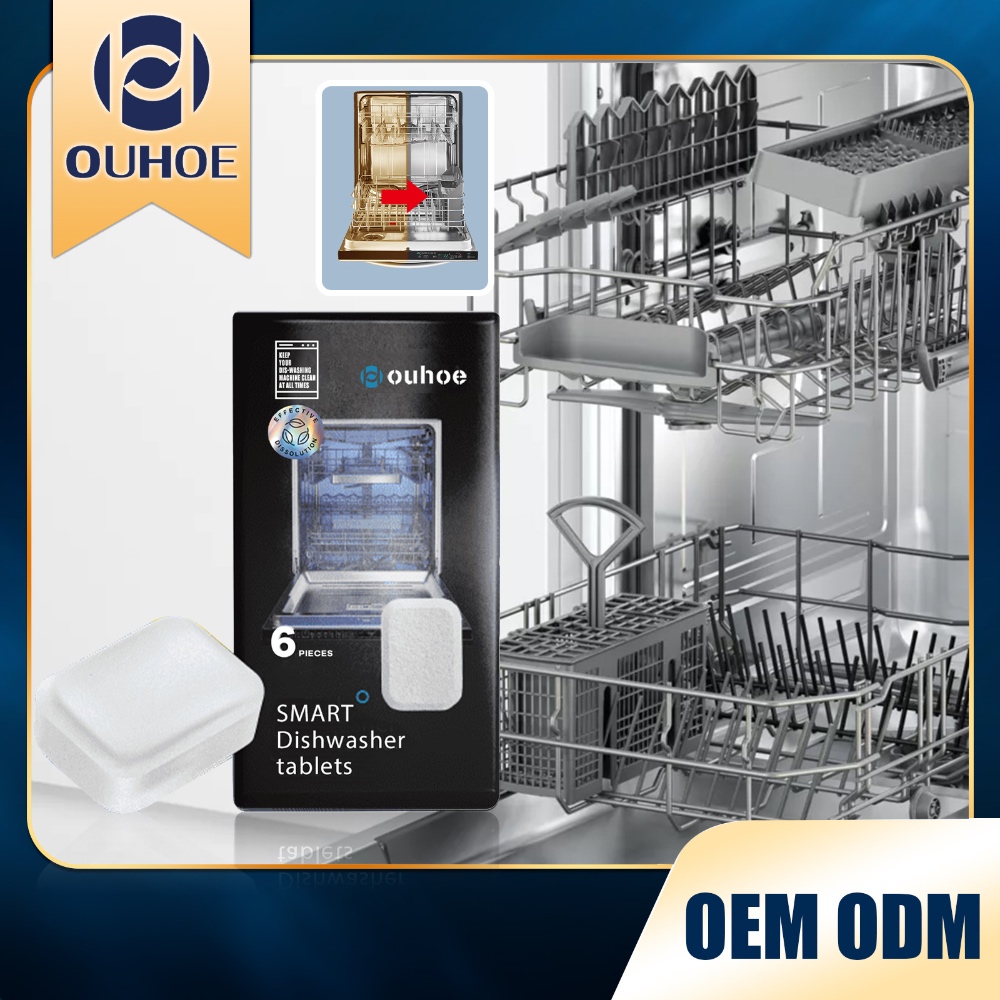 OUHOE Dishwasher Cleaning Tablets – Removes Grease, Stains & Odors for Kitchen & Home