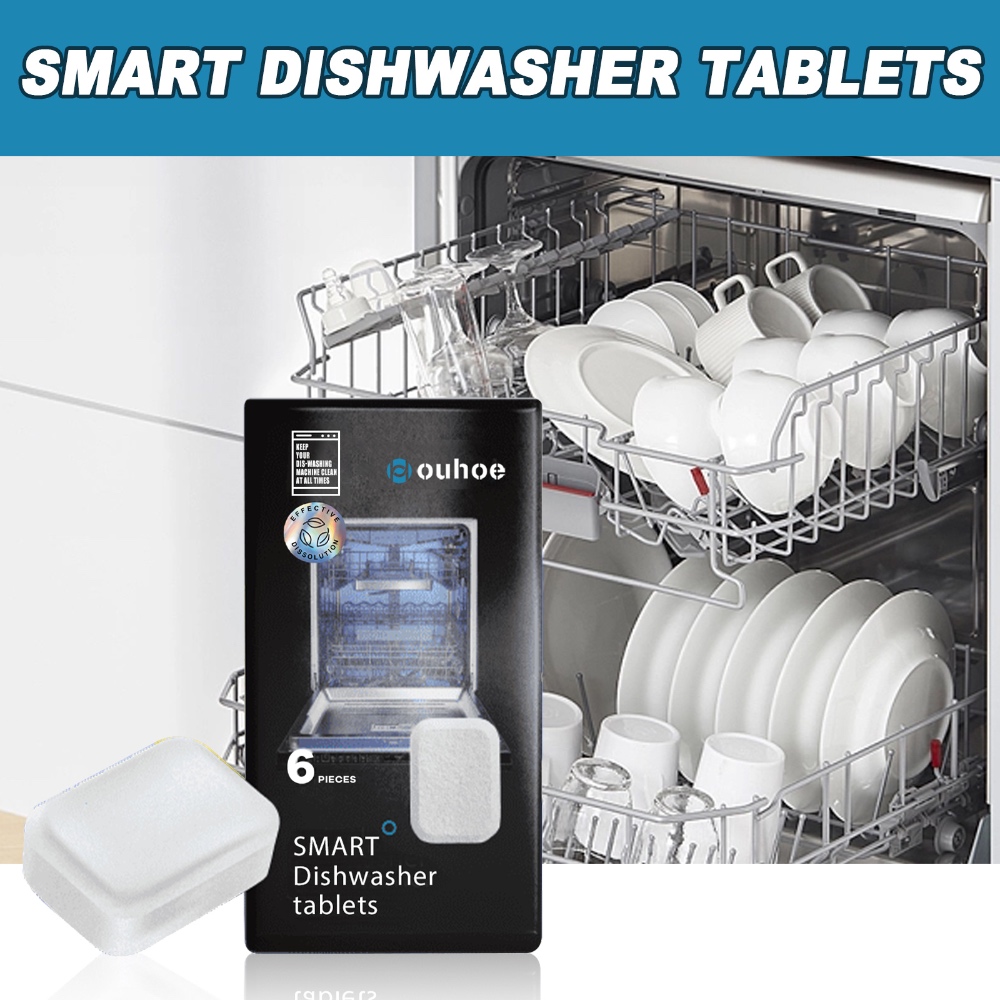 OUHOE Dishwasher Cleaning Tablets – Removes Grease, Stains & Odors for Kitchen & Home