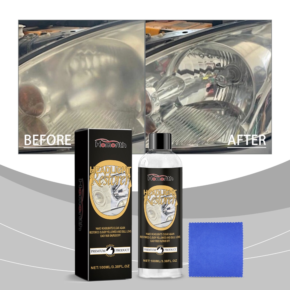 Homonth Car Headlight Restoration & Polishing Kit – Renovation, Coating & Brightening Care