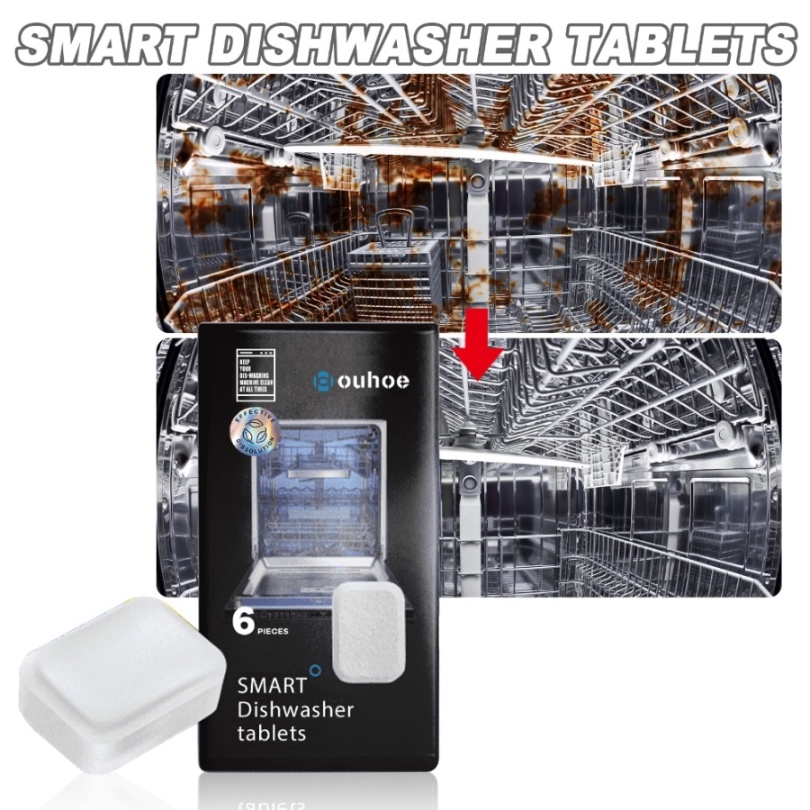 OUHOE Dishwasher Cleaning Tablets – Removes Grease, Stains & Odors for Kitchen & Home
