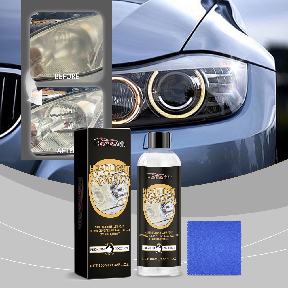 Homonth Car Headlight Restoration & Polishing Kit – Renovation, Coating & Brightening Care