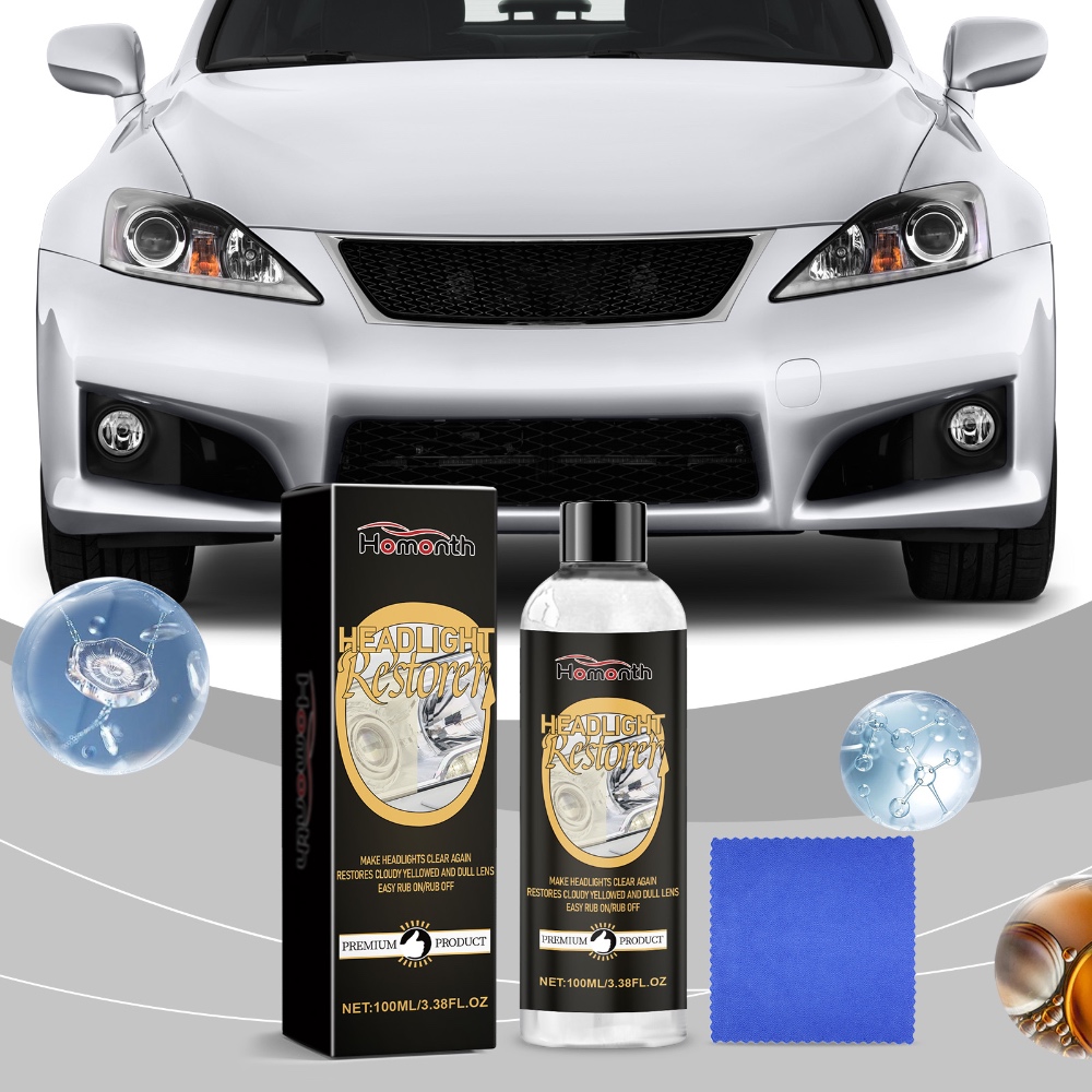Homonth Car Headlight Restoration & Polishing Kit – Renovation, Coating & Brightening Care