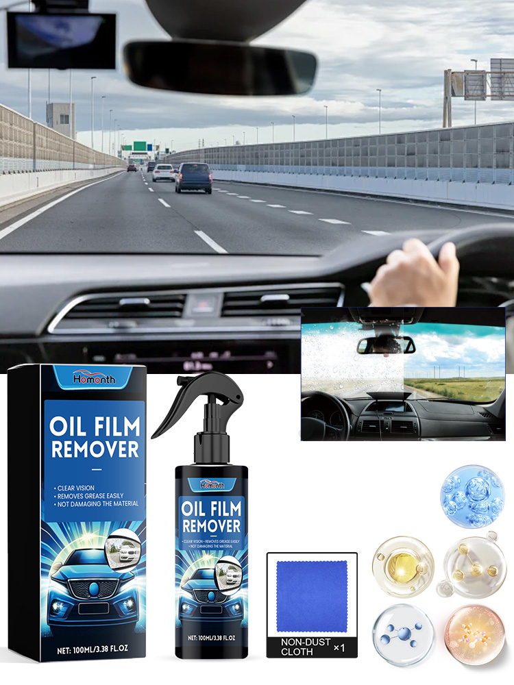 Homonth Windshield Glass Cleaner – Removes Dust, Stains & Oil Film