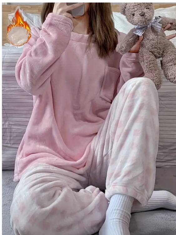 Winter Warm Pajamas Set for Home Wear