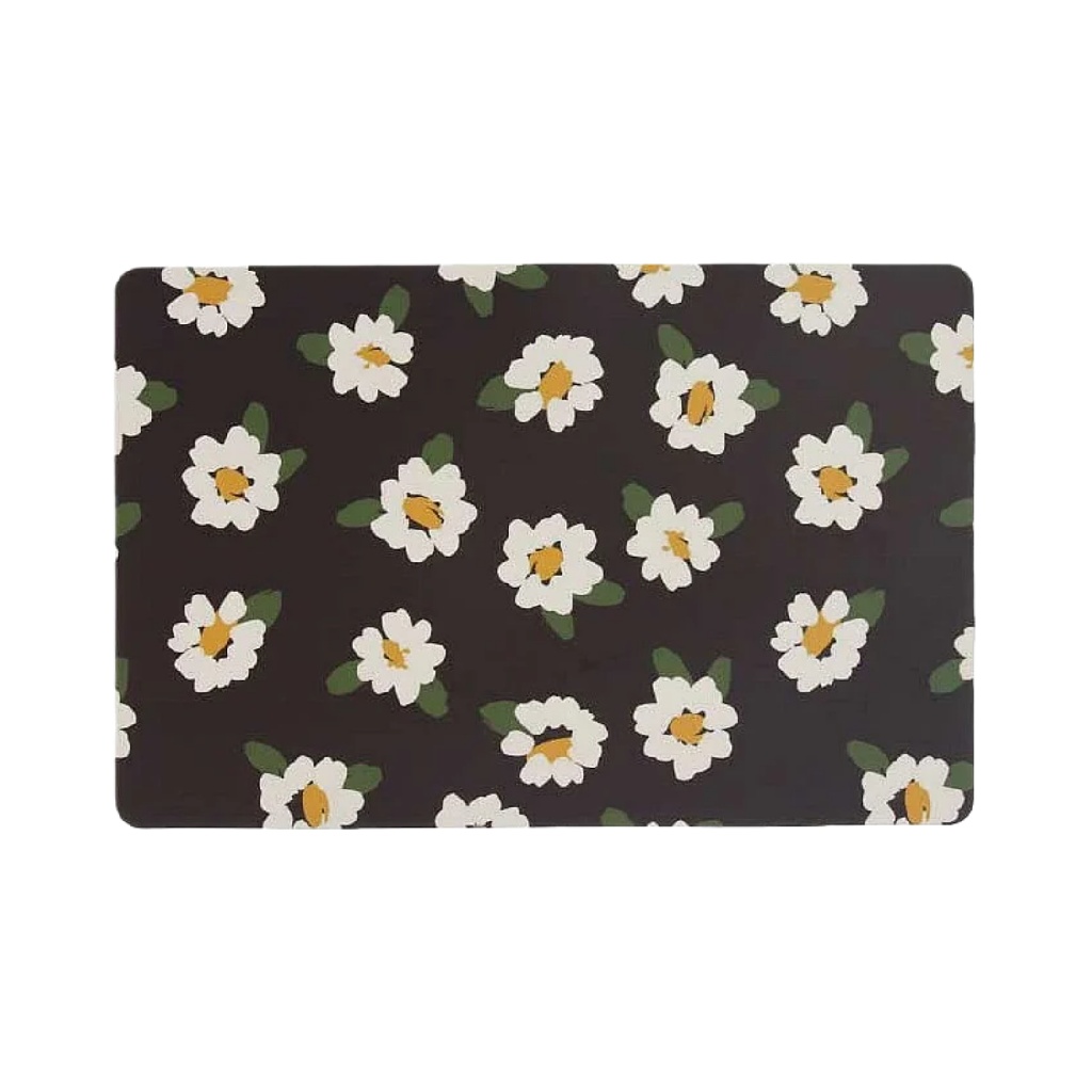 Posavasos rectangular de silicona con estampado floral-brianpetty.shop