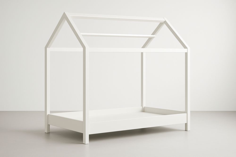Letto a Casa per Bambini in Pino Bianco 200x90x140 cm
