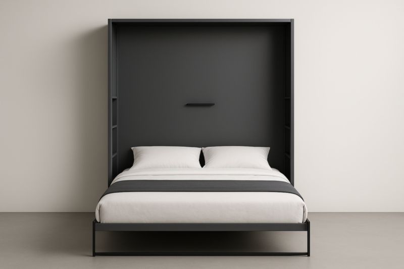 Letto a Scomparsa Matrimoniale Alluminio Nero 200x160 cm