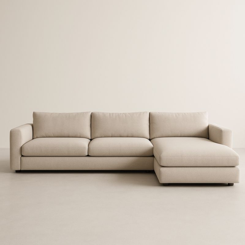 Canapé d'angle en tissu 280 cm Beige