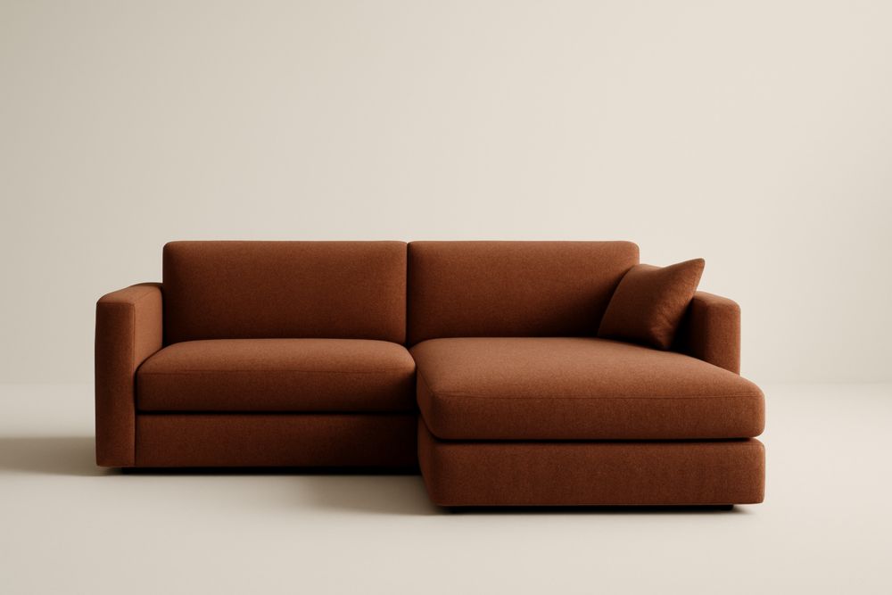 Canapé d'Angle en Tissu Marron