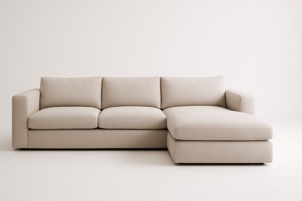 Canapé d'angle en tissu Beige 300x150x85 cm