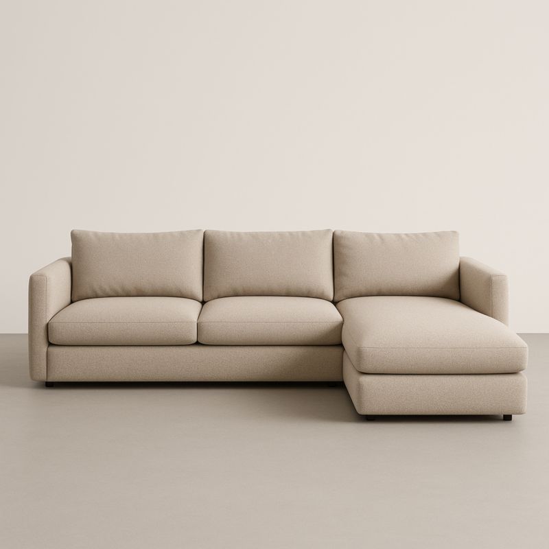 Canapé d'angle tissu beige 250 cm x 140 cm x 85 cm