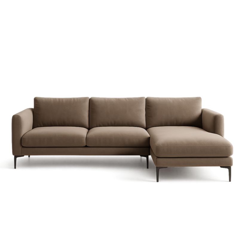 Canapé d'Angle en Tissu Marron