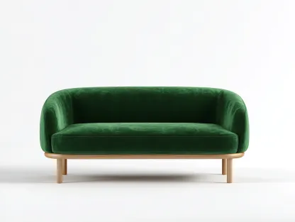 Sofá de terciopelo 2 plazas 160x80x75 cm - madera y tejido - verde oscuro/tono natural - para salón - diseño moderno-Roommyshop