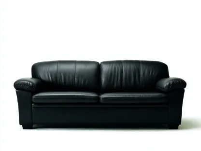 Sofá de cuero 3 plazas 210x90x85 cm - negro - para salón - estilo clásico-Roommyshop