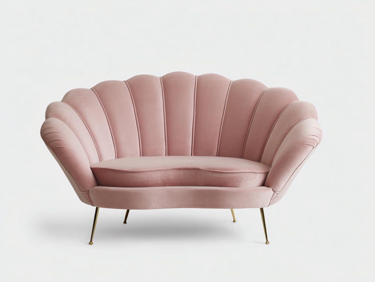 Sofá tapizado 2 plazas 155x75x80 cm - terciopelo - rosa - para salón - diseño decorativo-Roommyshop