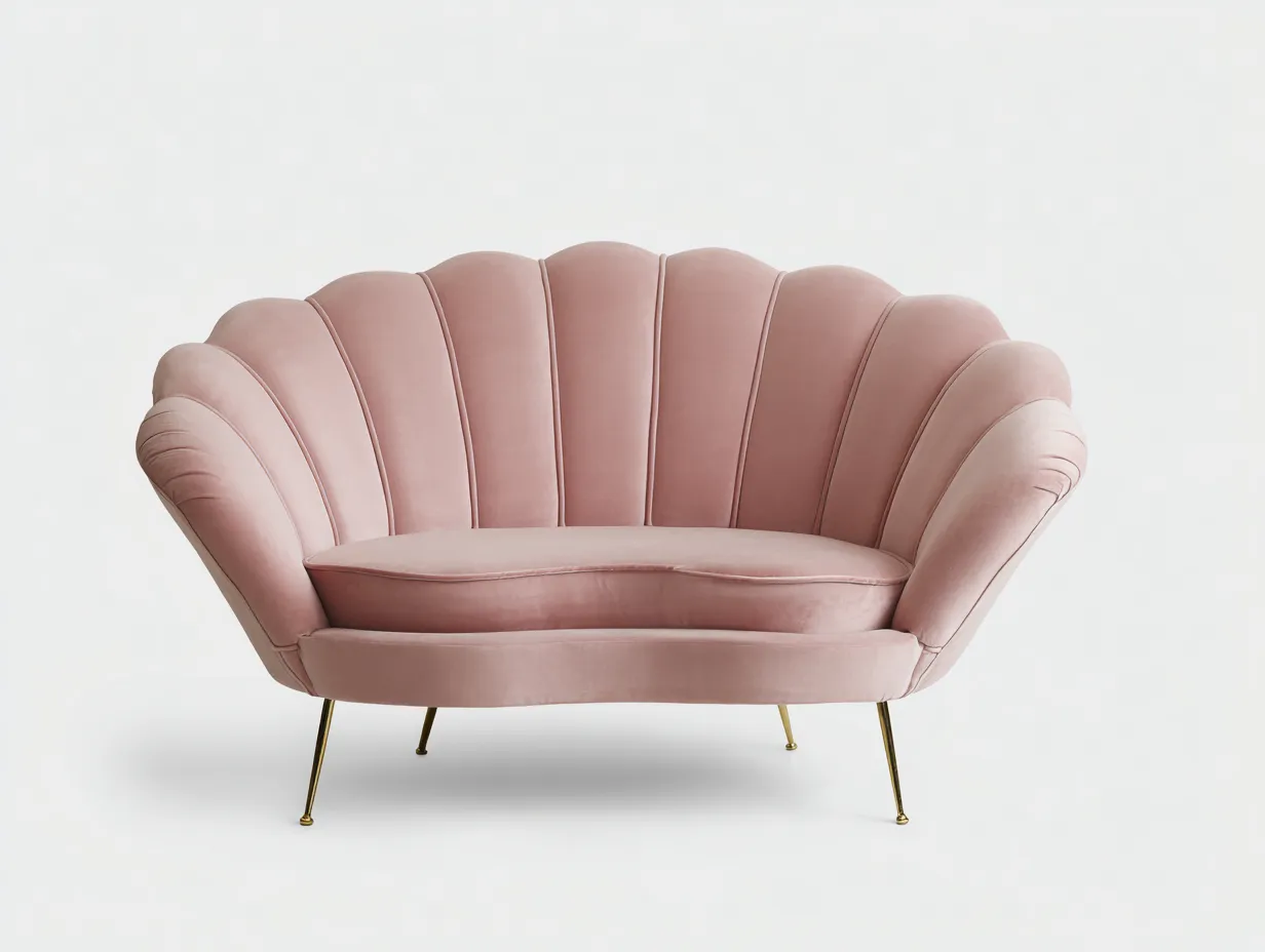 Sofá tapizado 2 plazas 155x75x80 cm - terciopelo - rosa - para salón - diseño decorativo-Roommyshop