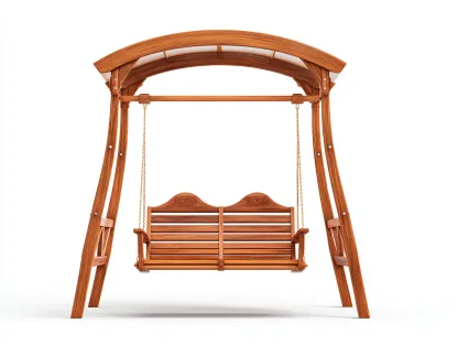 Columpio de jardín de madera maciza 170x120x195 cm - madera - marrón - para exterior - diseño clásico con asiento suspendido-Roommyshop