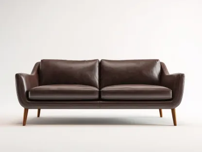 Sofá de cuero 3 plazas 200x90x85 cm - marrón - para salón - estilo moderno-Roommyshop