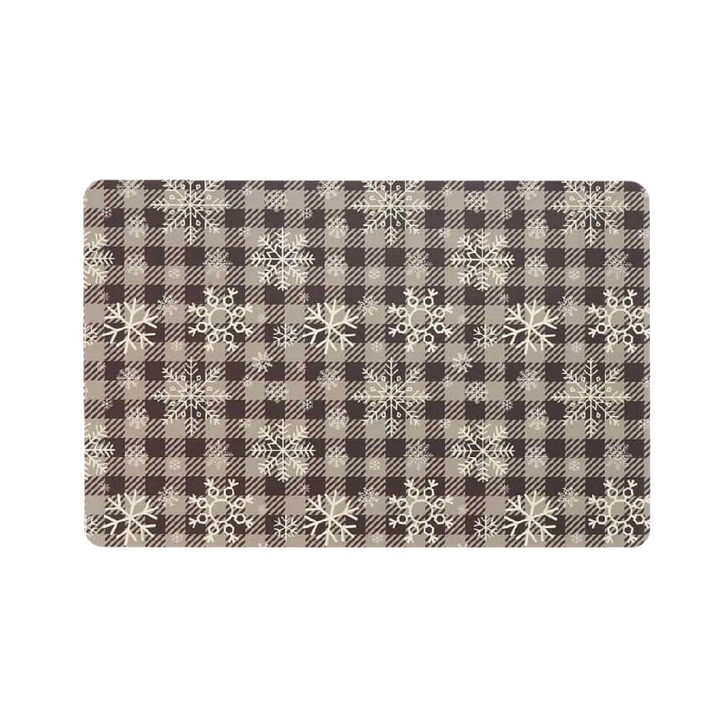 Mantel individual rectangular con diseño navideño en tonos grises-susanwagelie.shop