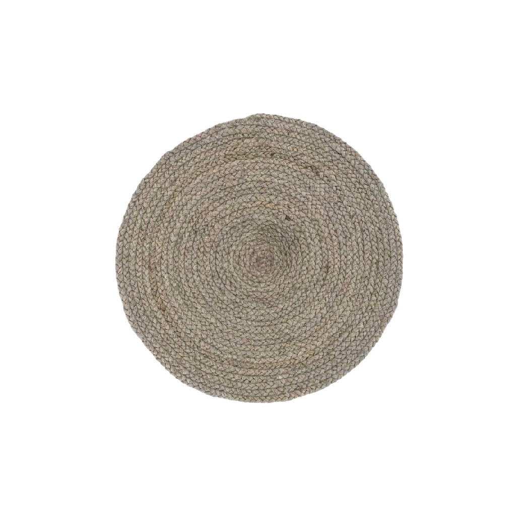 Mantel individual redondo de fibra natural trenzada-susanwagelie.shop