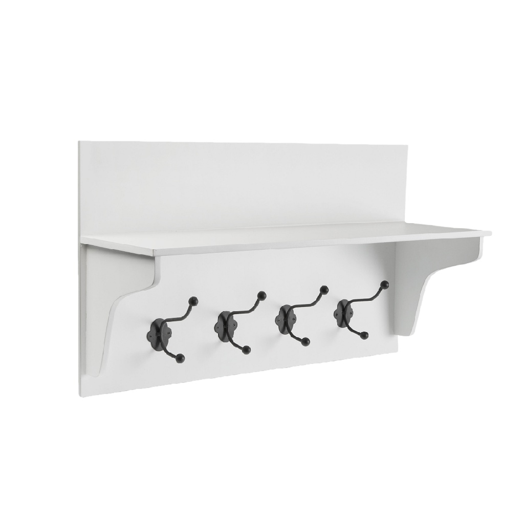 Estante de pared con 4 ganchos y superficie de almacenamiento-patriciascott.shop