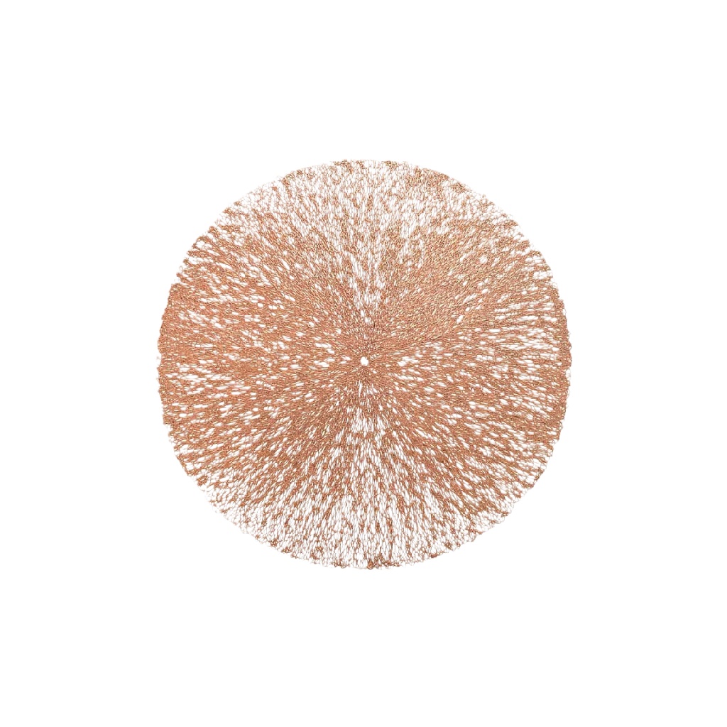 Posavasos redondo de metal tejido color cobre-susanwagelie.shop