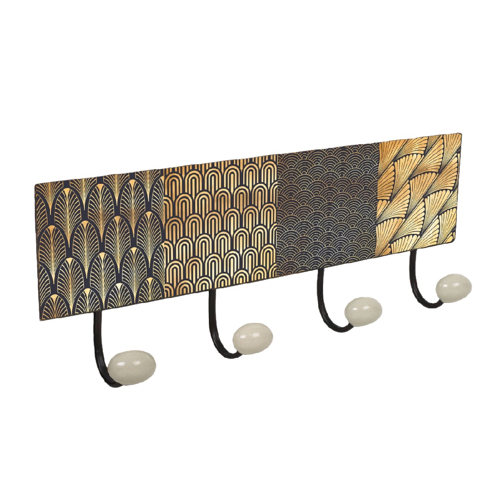 Perchero de pared con diseño vintage de 4 ganchos-patriciascott.shop