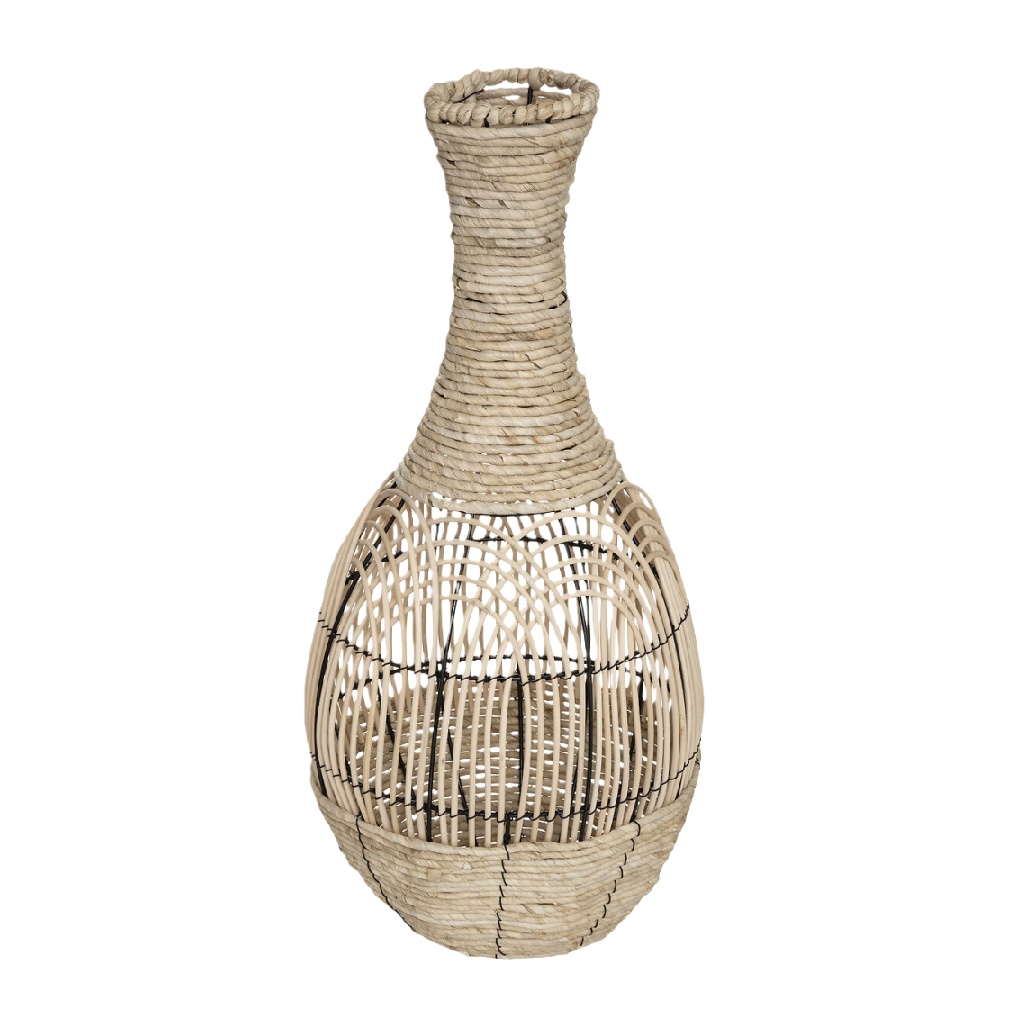 Jarrón decorativo de ratán natural tejido a mano-susanwagelie.shop