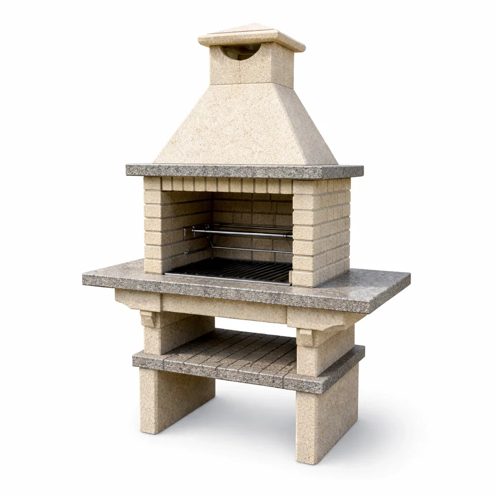 Barbecue in Cemento Refrattario con Griglia in Acciaio-FURNICRATE