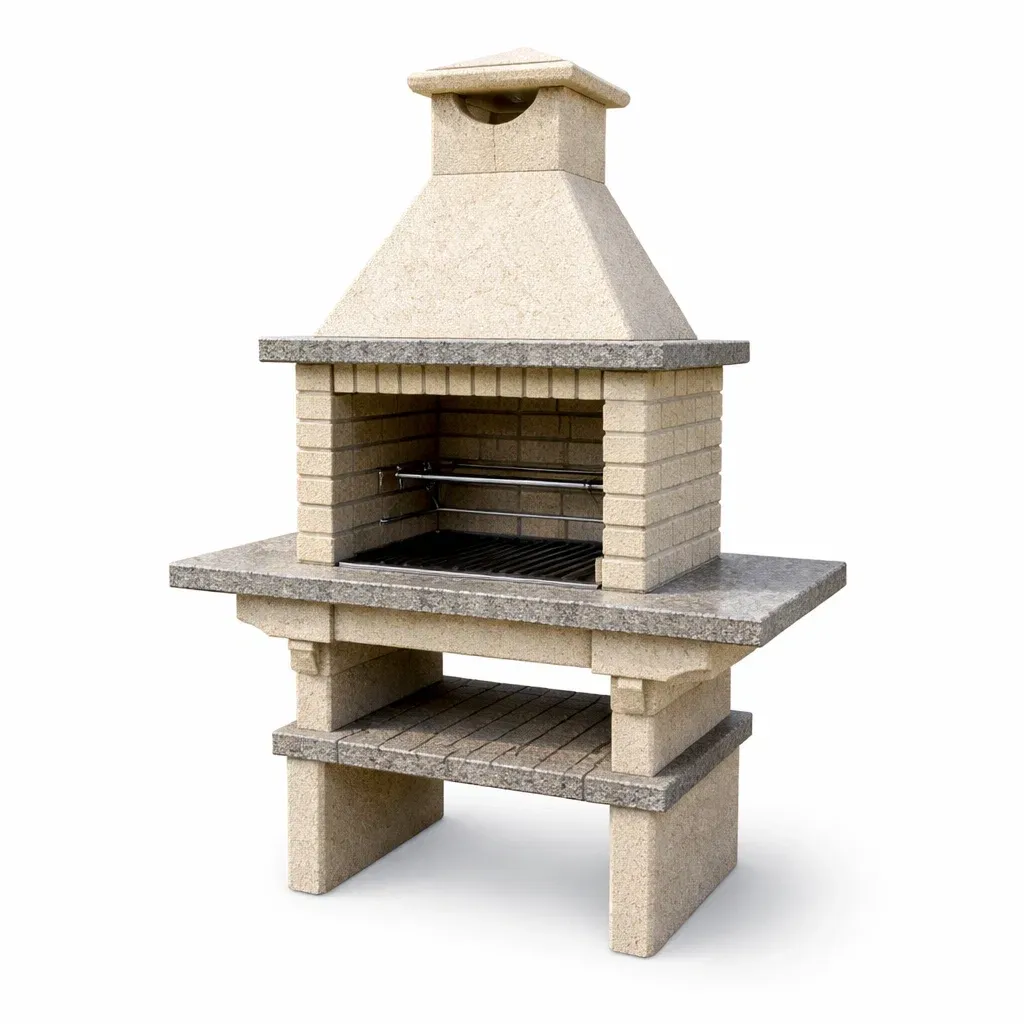 Barbecue in Cemento Refrattario con Griglia in Acciaio-FURNICRATE